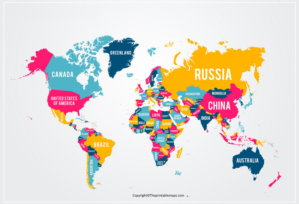 World Map with Names