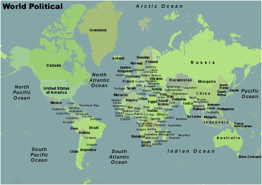 World Map with Names