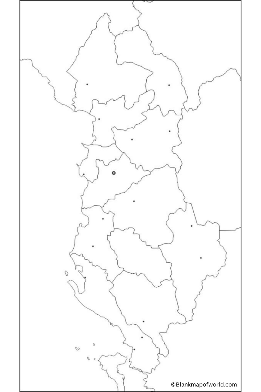Blank Map of Albania
