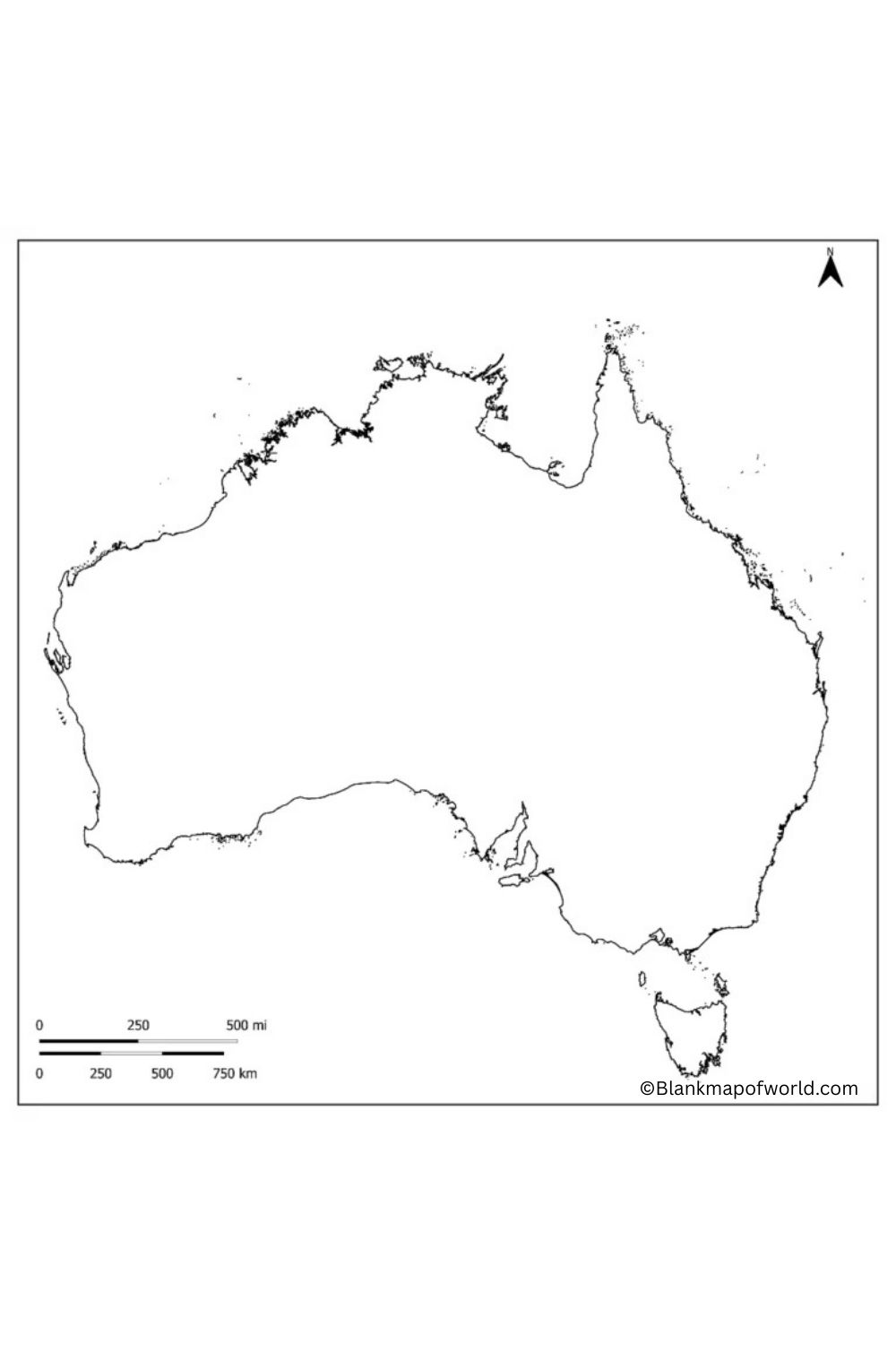 Blank Map of Australia