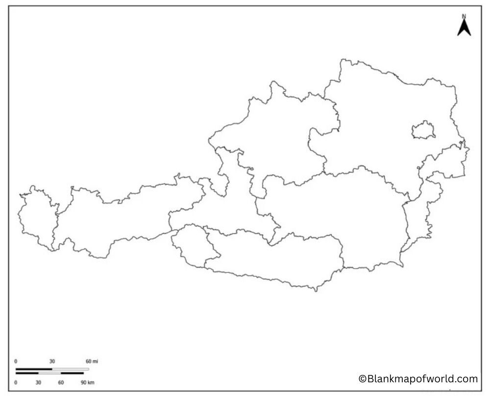 Blank Map of Austria