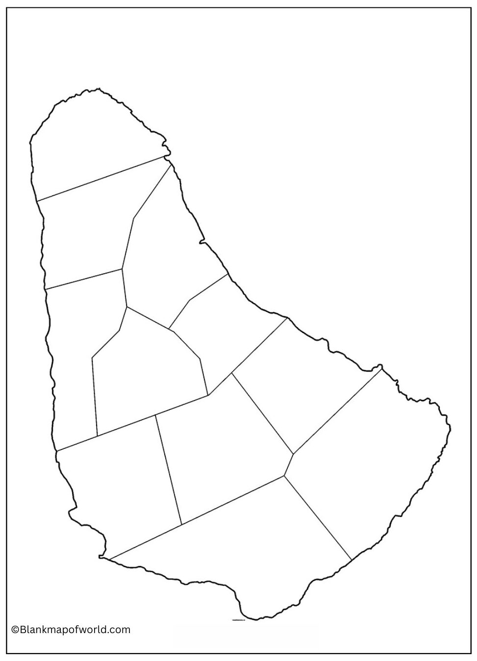 Blank Map of Barbados
