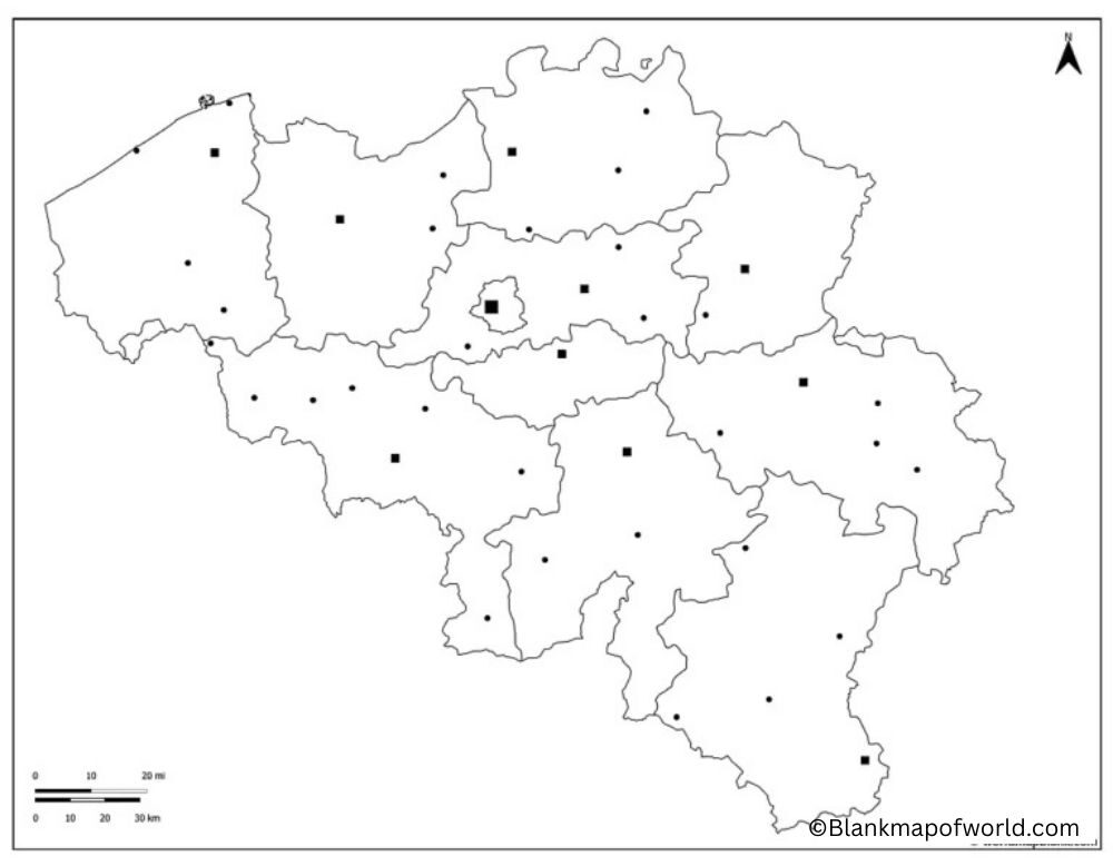 Blank Map of Belgium