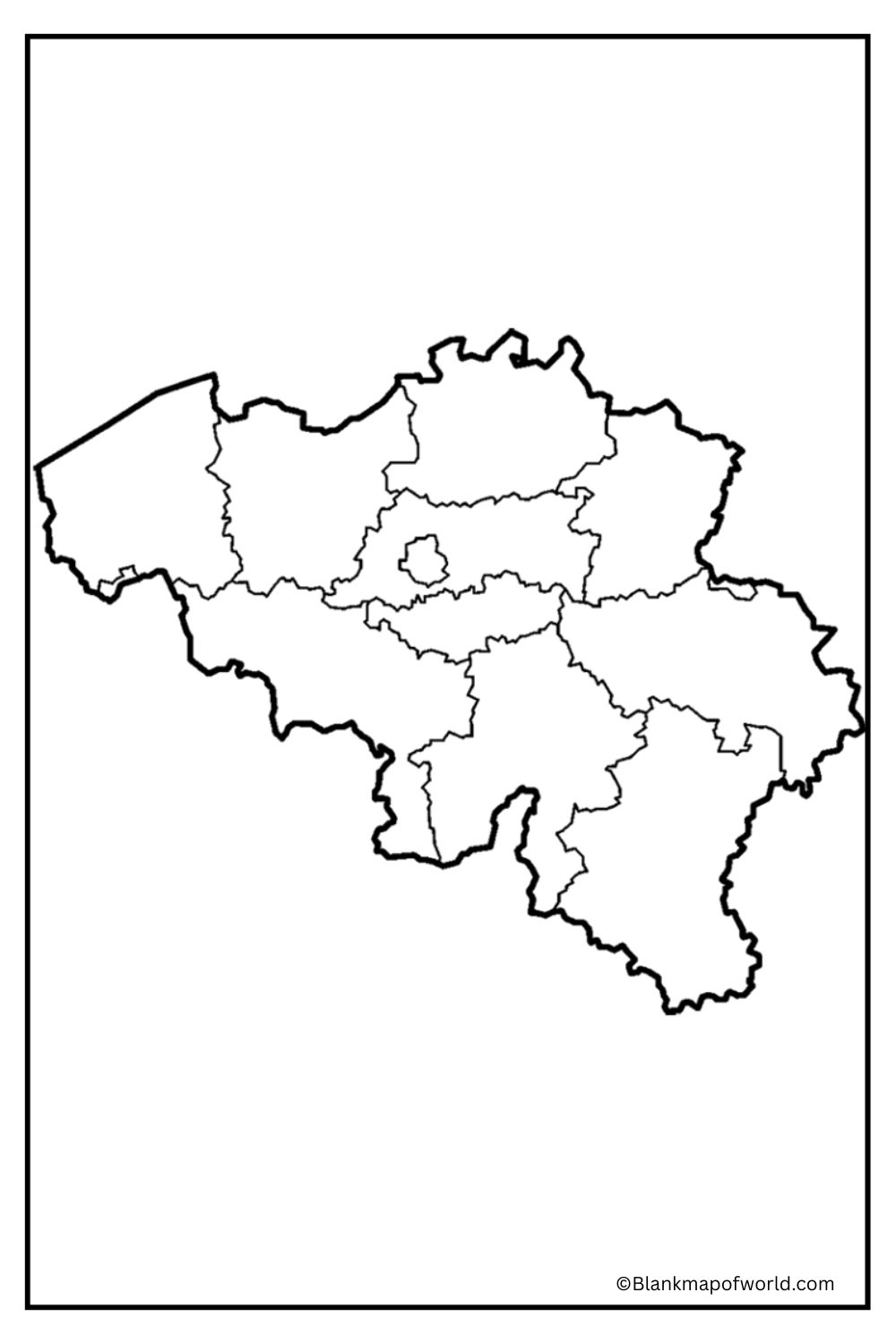 Blank Map of Belgium