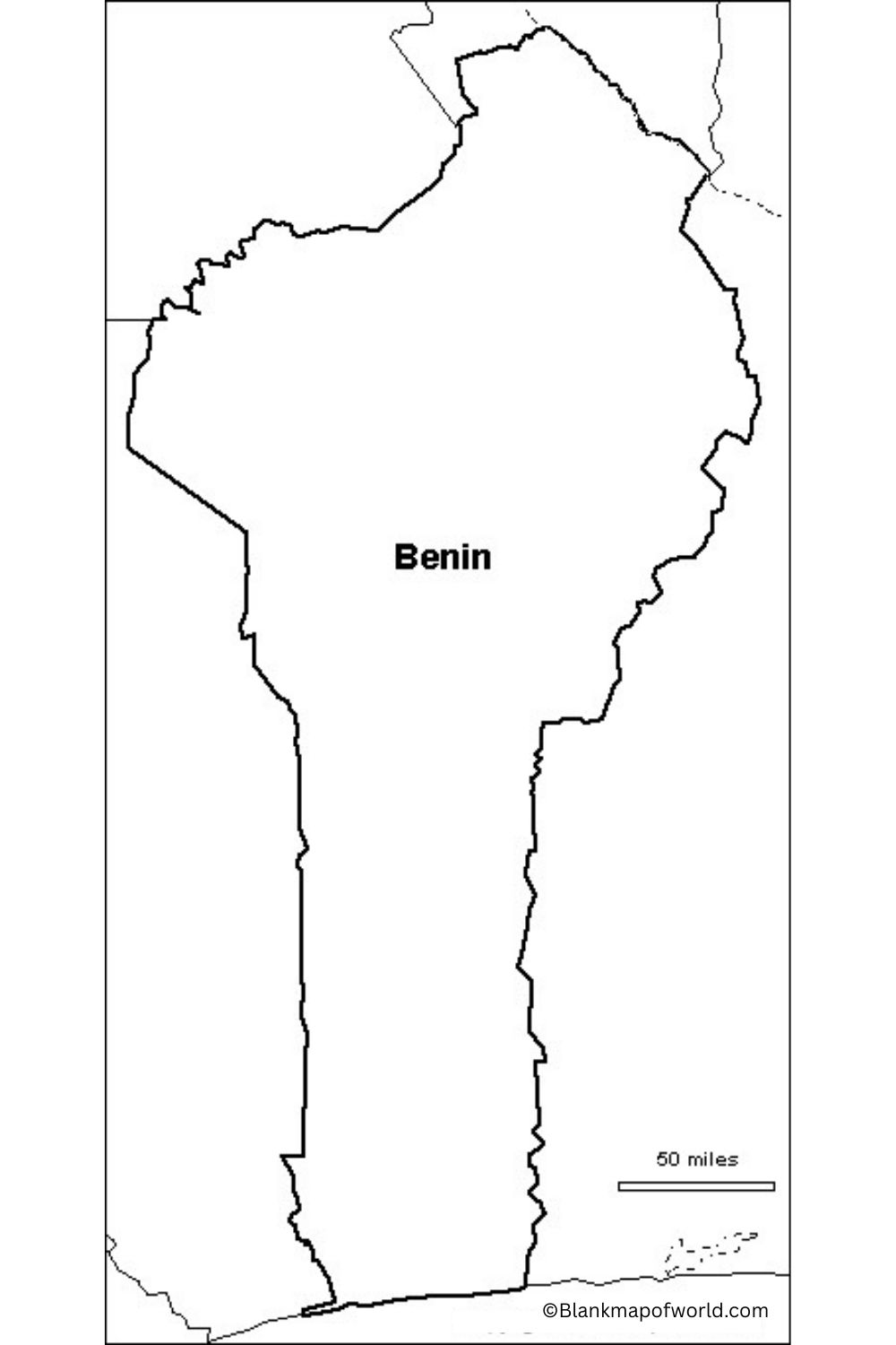 Blank Map of Benin