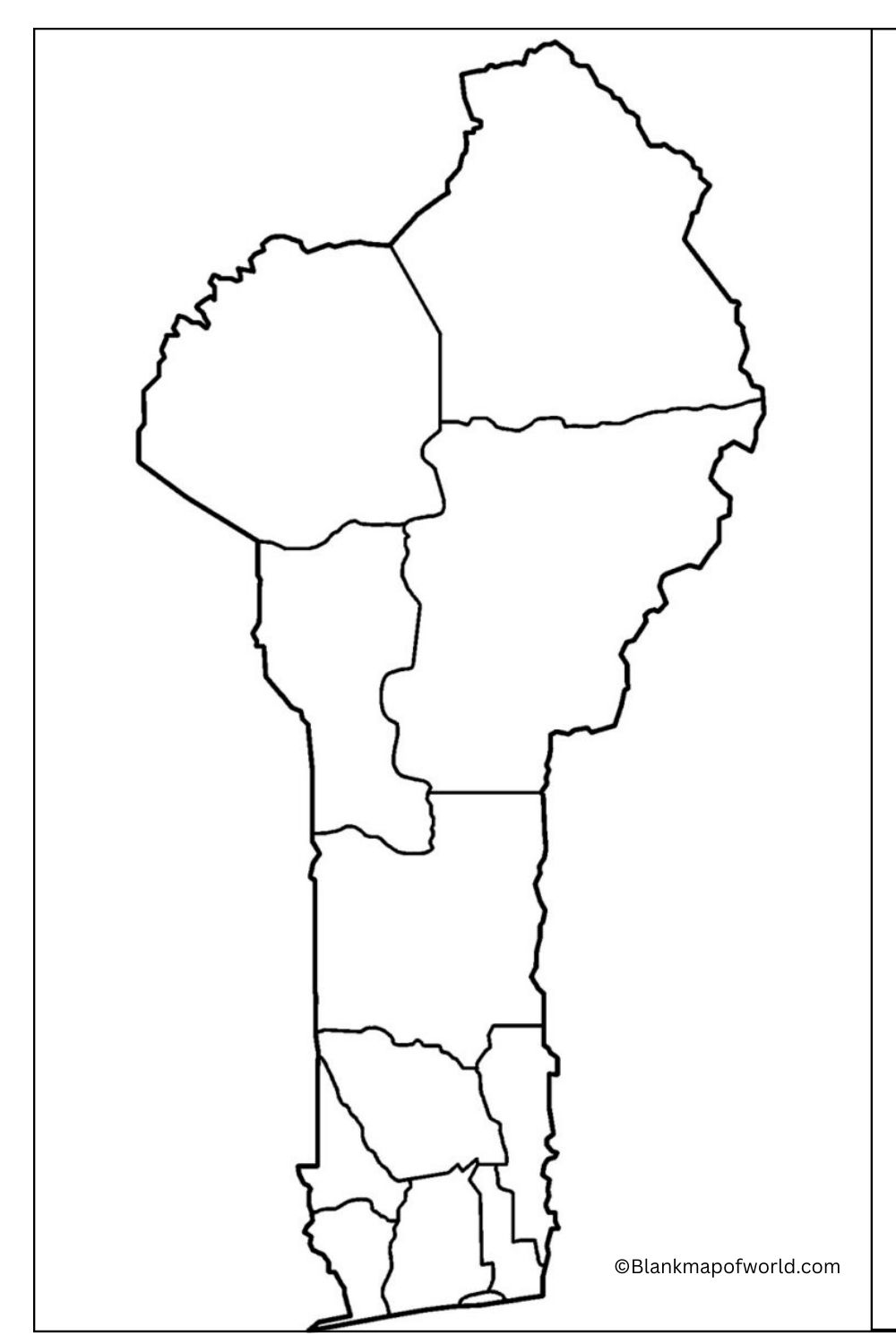 Blank Map of Benin