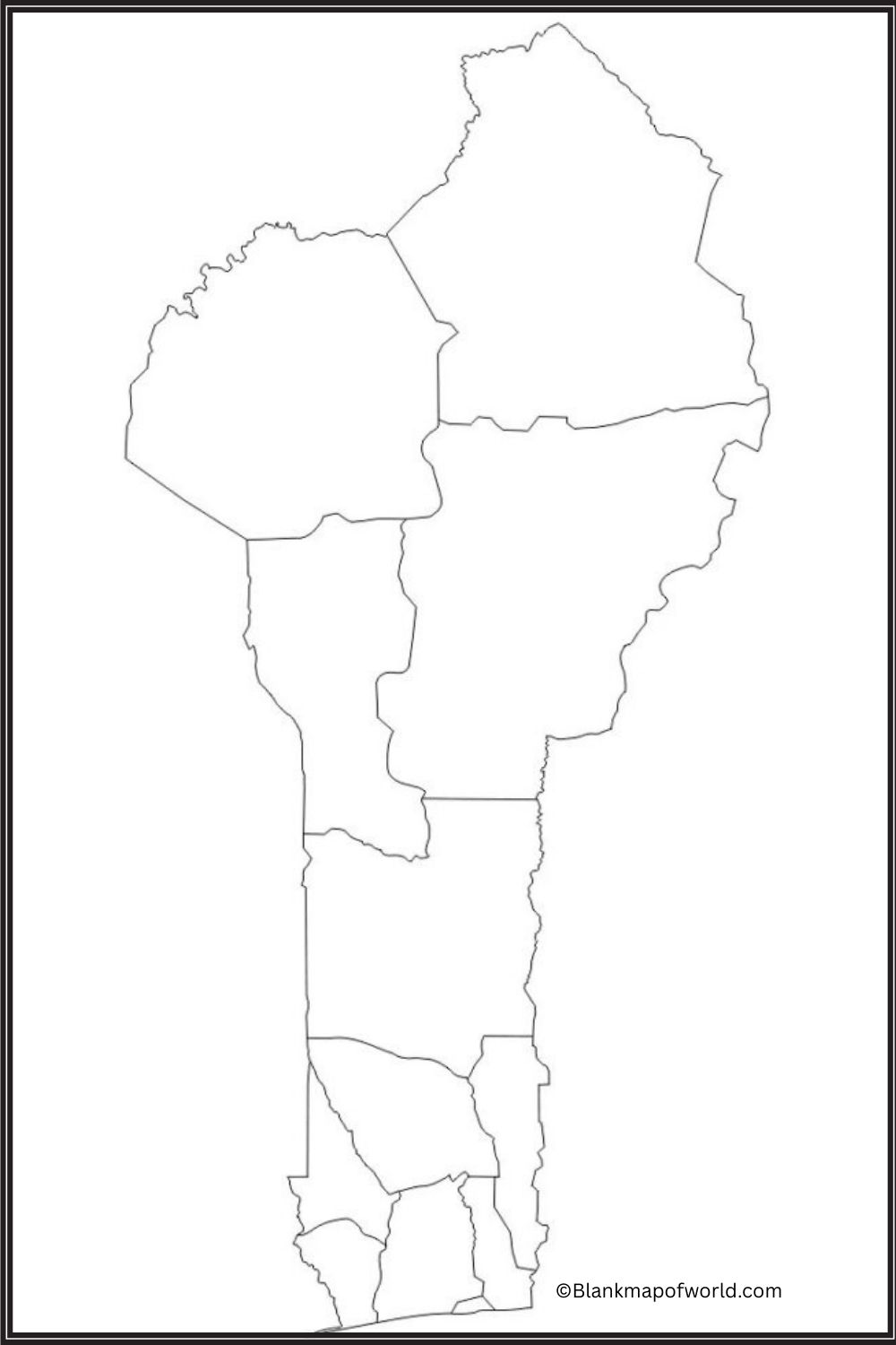 Blank Map of Benin