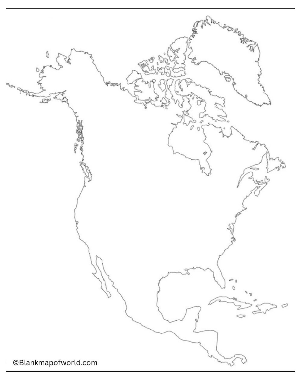 Blank Map of North America   