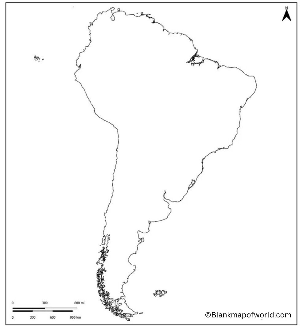 Blank Map of South America