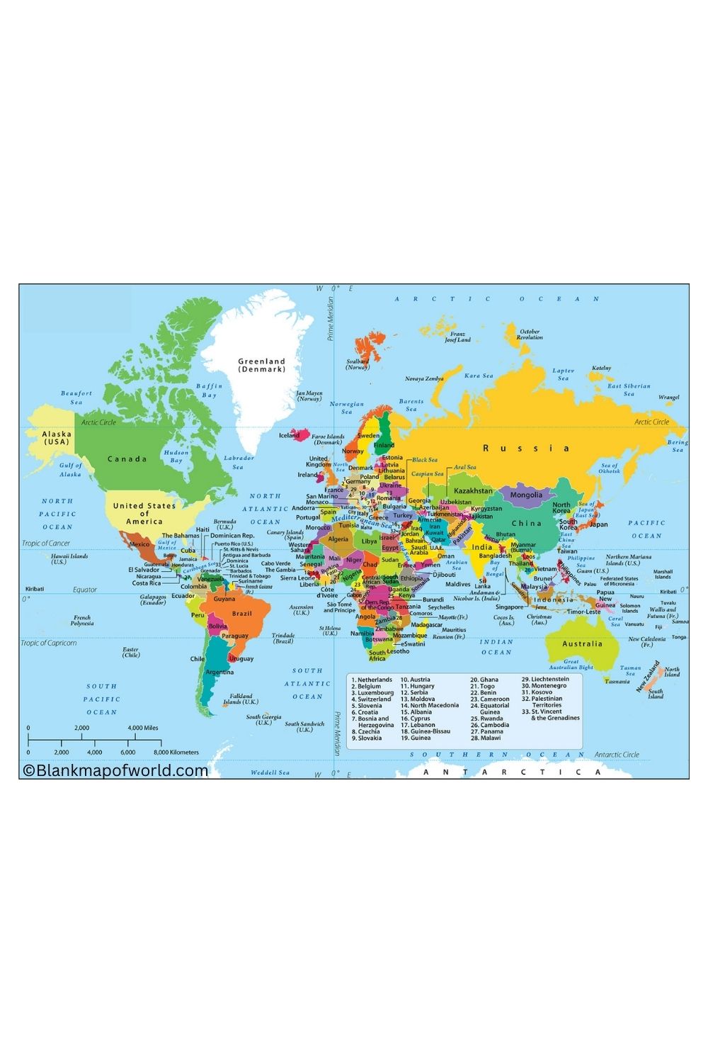 Labeled World Map