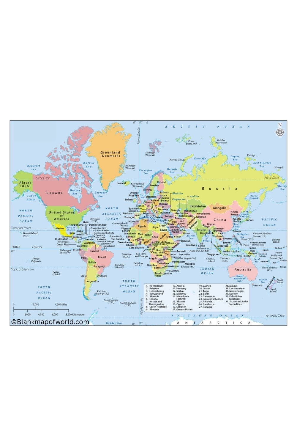 Labeled World Map