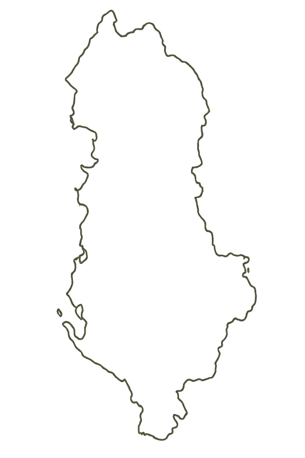 Blank Map of Albania