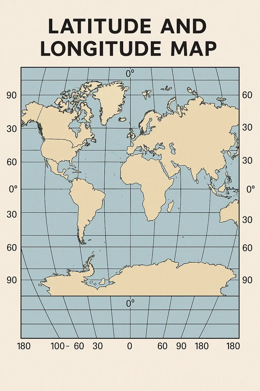 World Latitude And Longitude Map Global Grid System