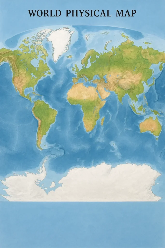 Physical Map of World