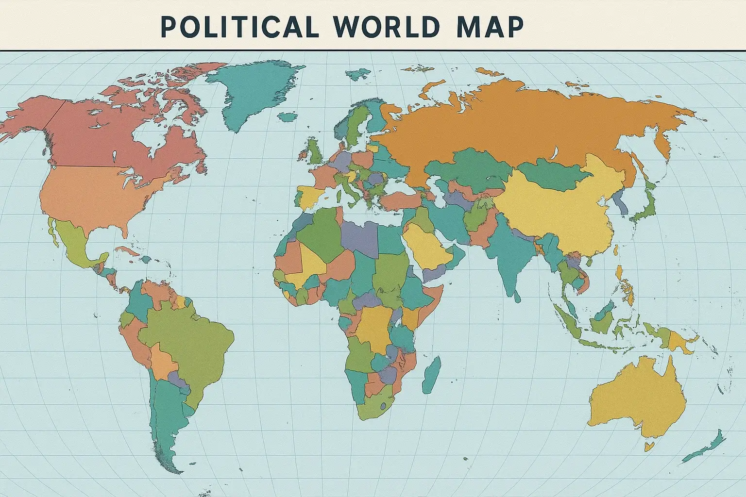 Political Map of World with Continents