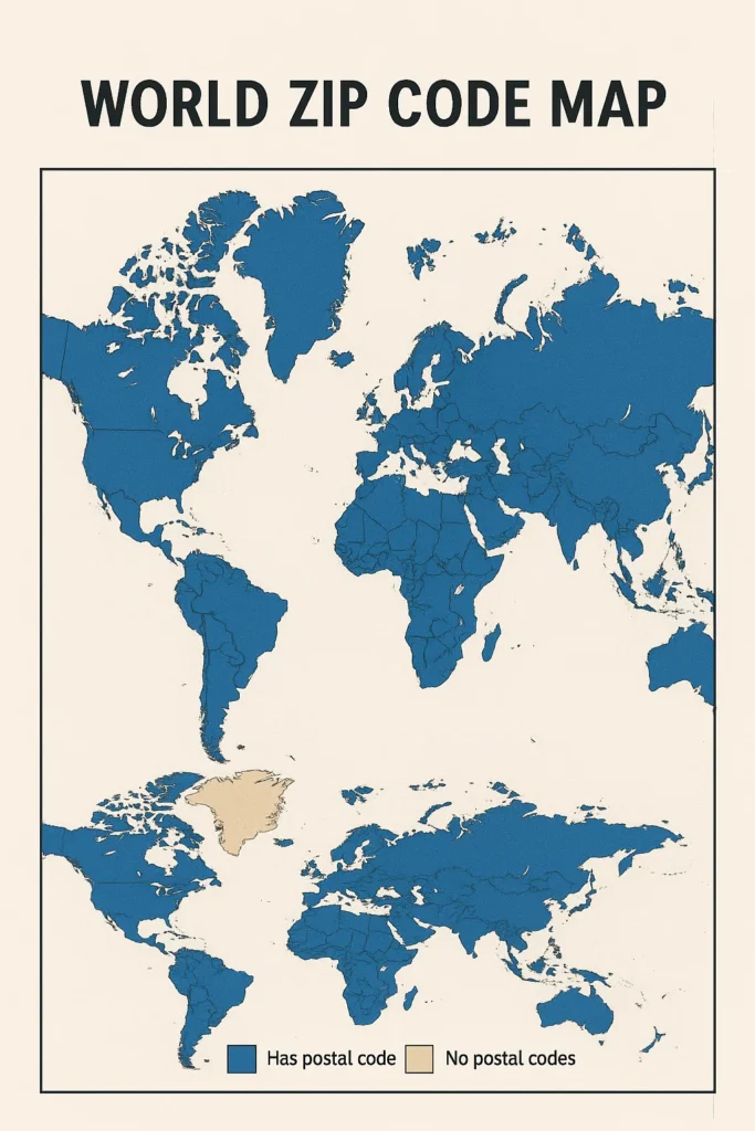 World Zip Code Map