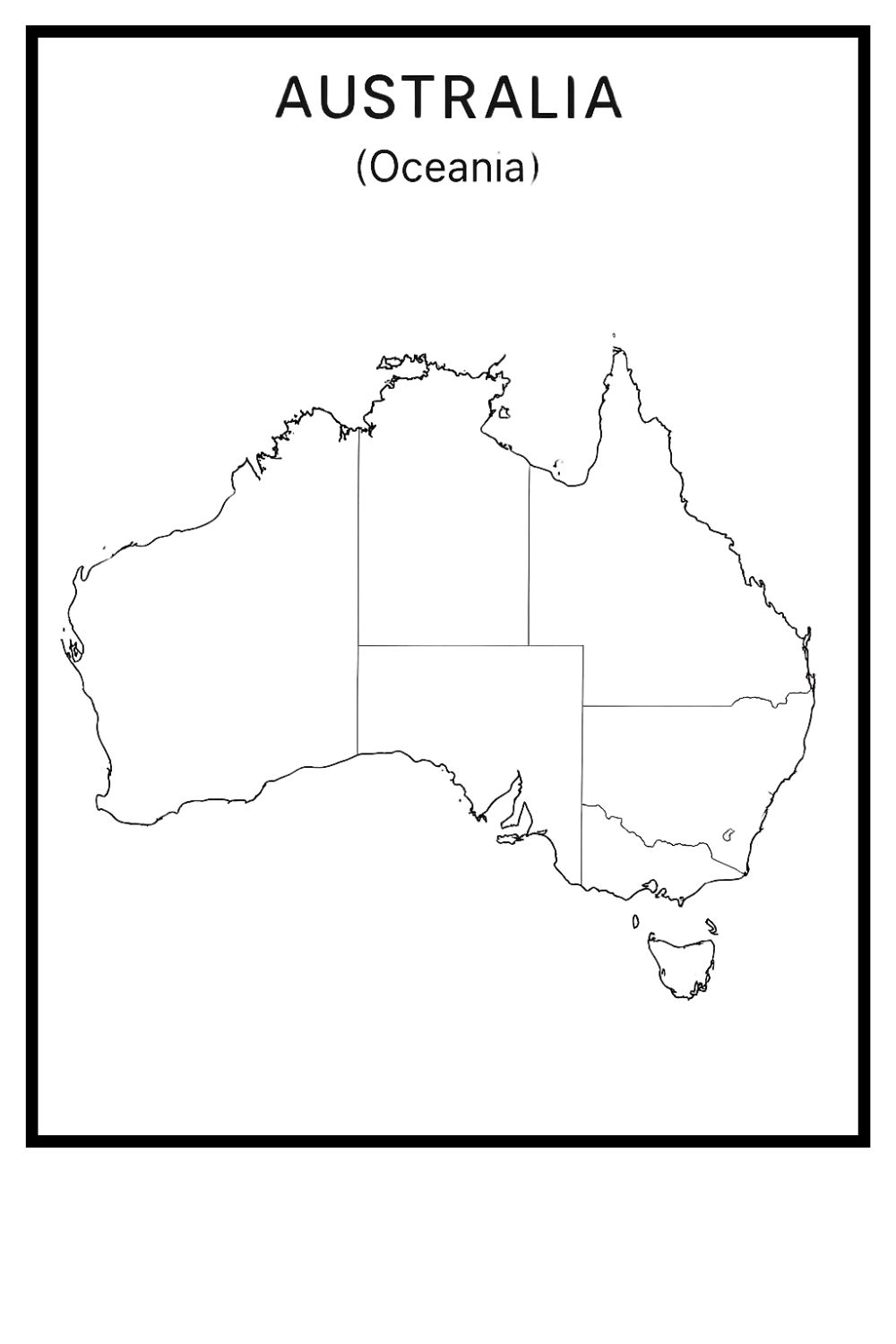 Blank Map of Australia (Oceania)