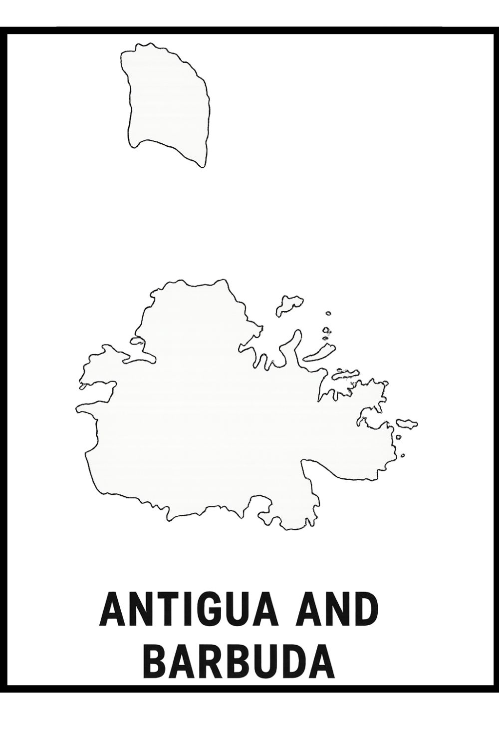 Blank Map of Antigua and Barbuda