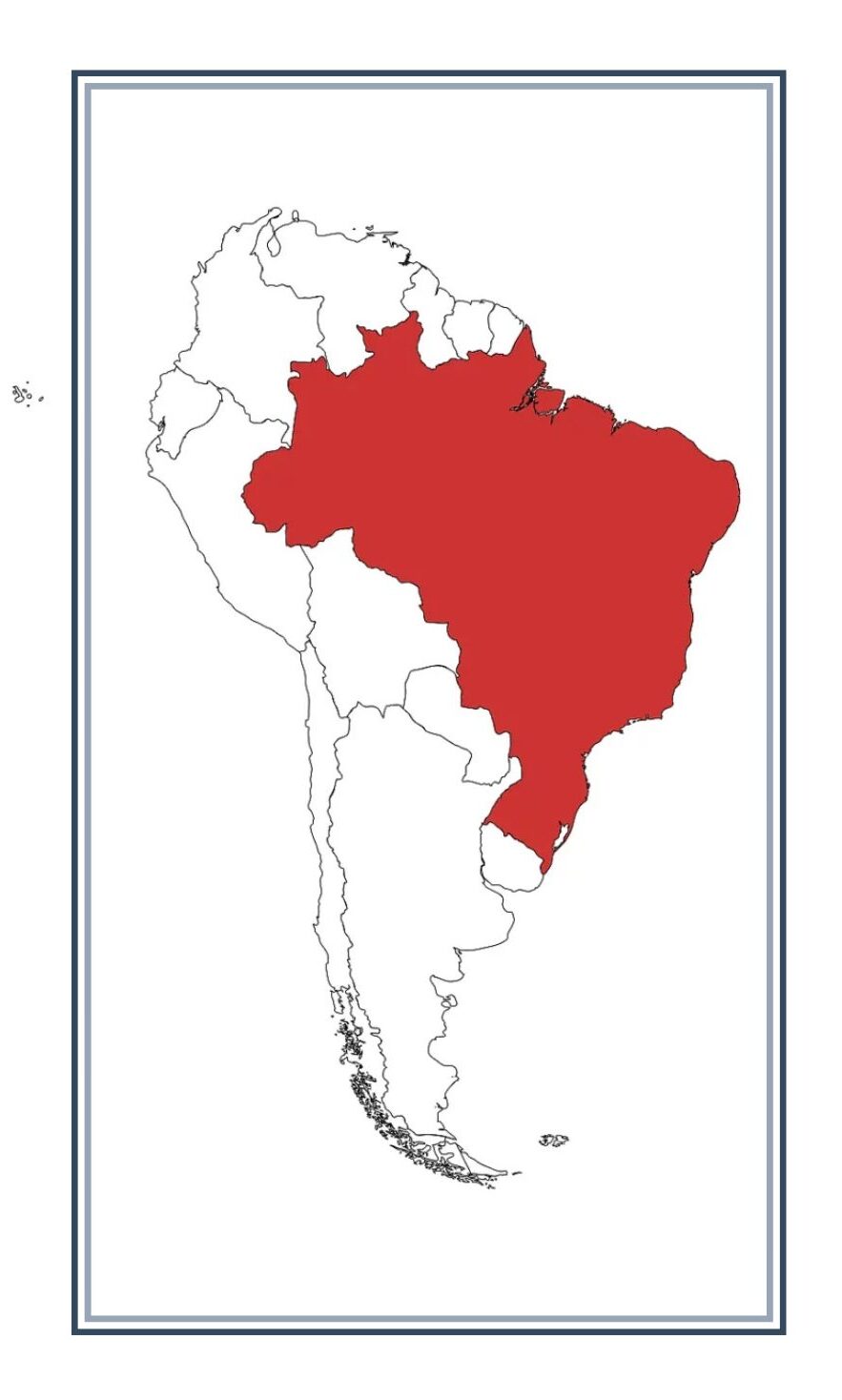 Brazil on a World Map
