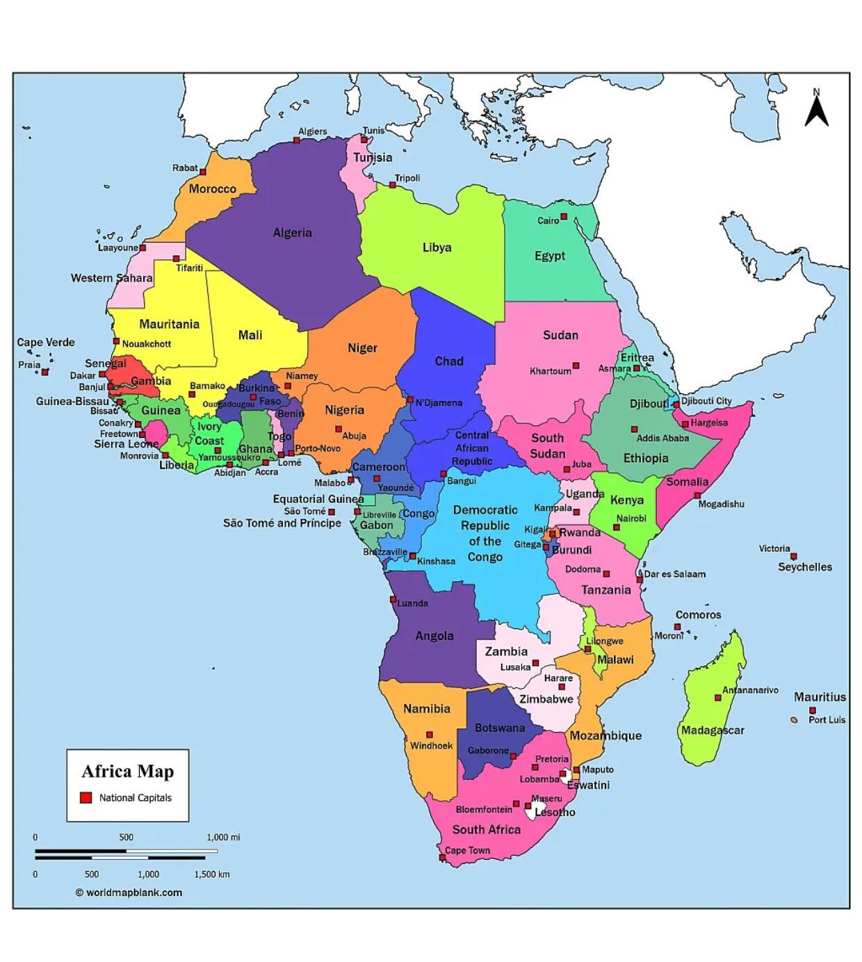 Label Map of Africa     