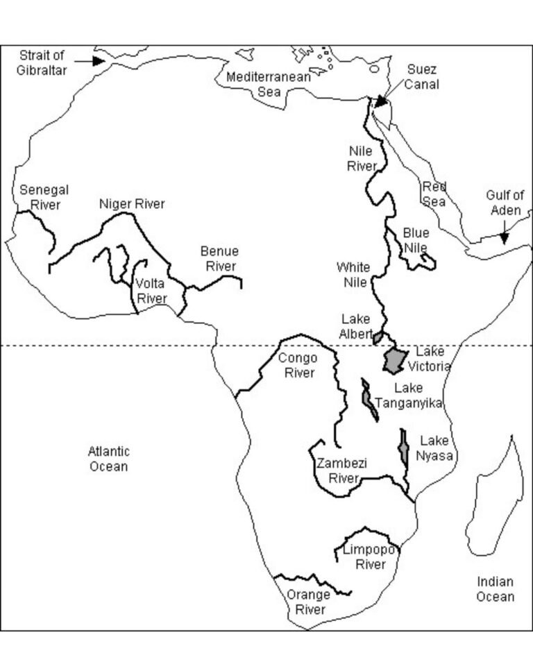 Map Of Africa Including Rivers Labeled Map of Africa | Countries & Features