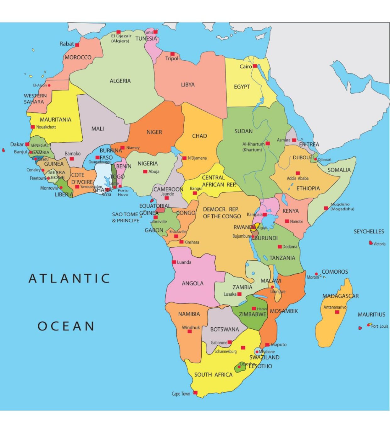 Label Map of Africa     