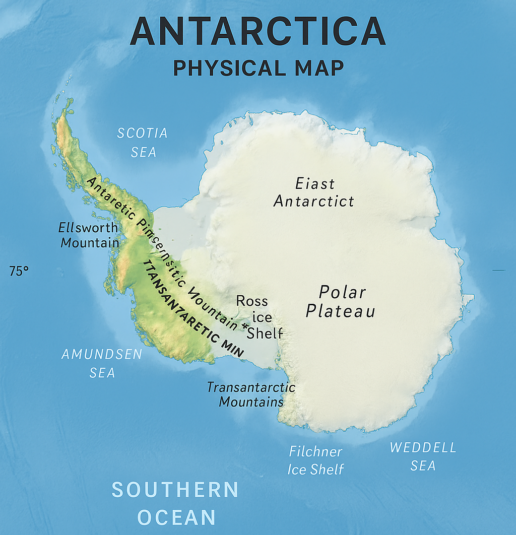 Antarctica Physical Map