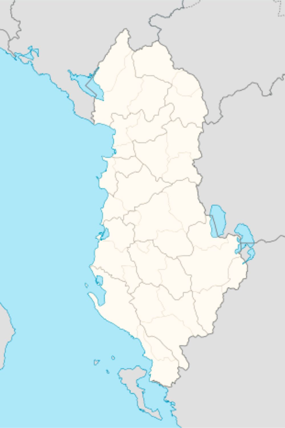 Blank Map of Albania 