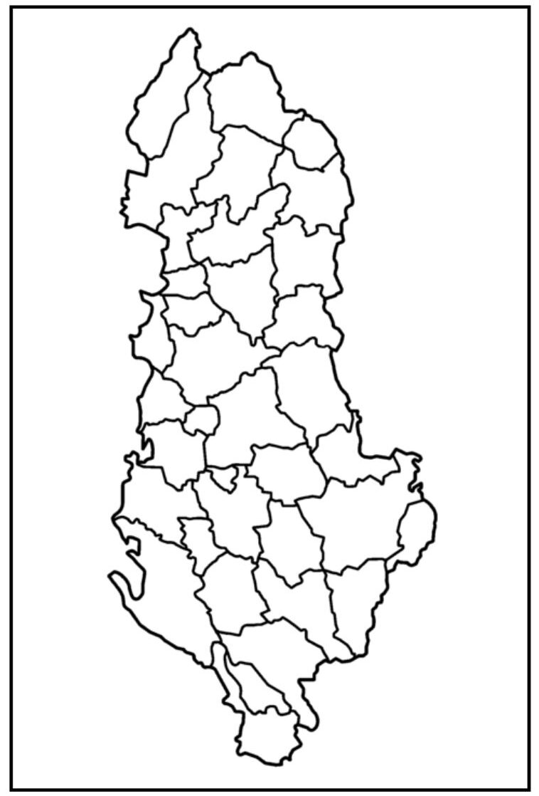 Blank Map of Albania