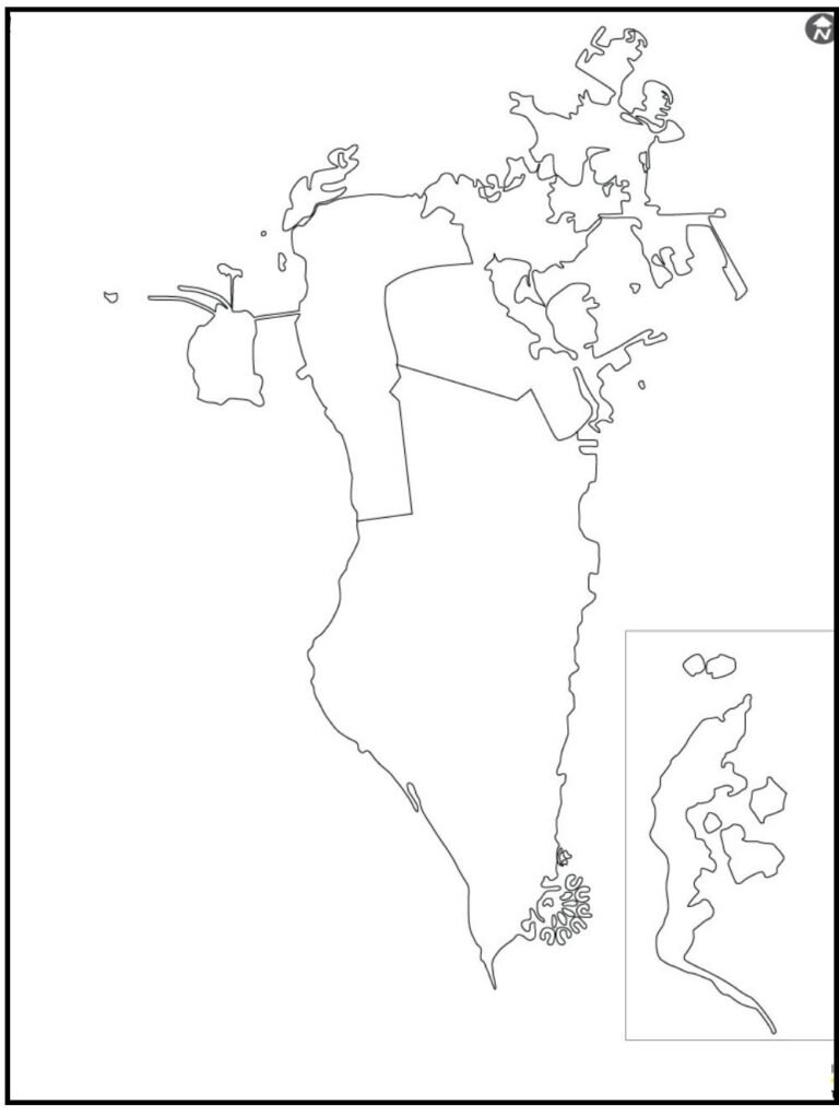 Blank Map of Bahrain | Outline for Geography Use