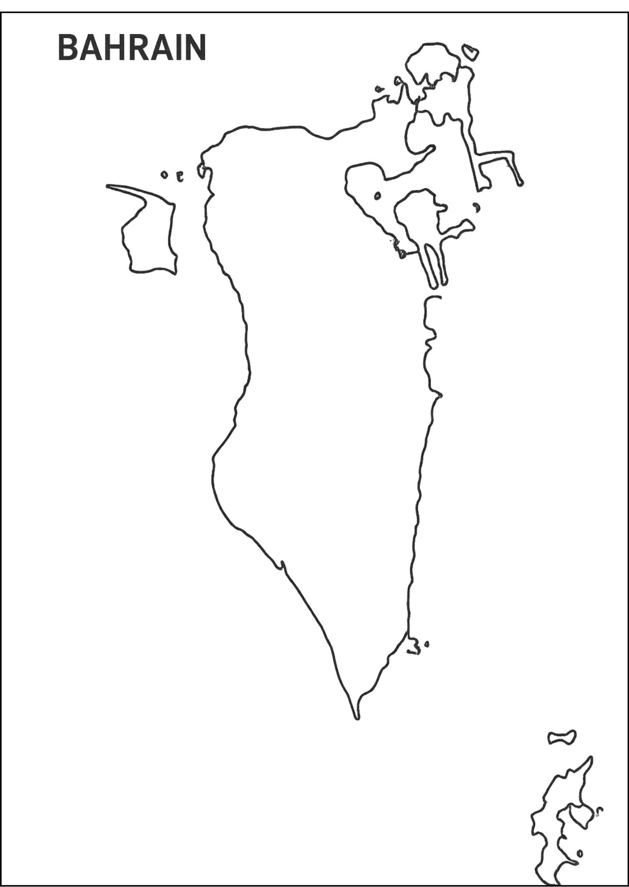 Blank Map of Bahrain