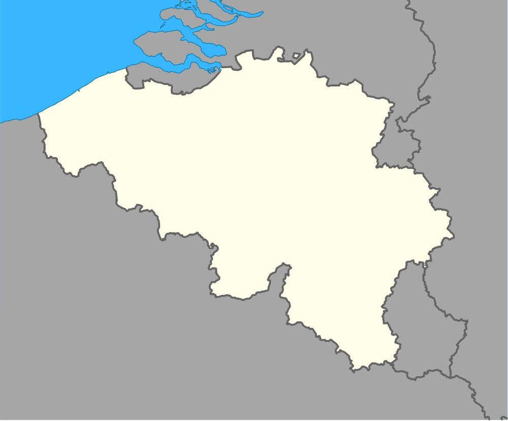 Blank Map of Belgium