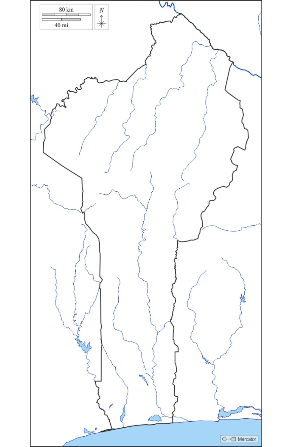 Blank Map of Benin
