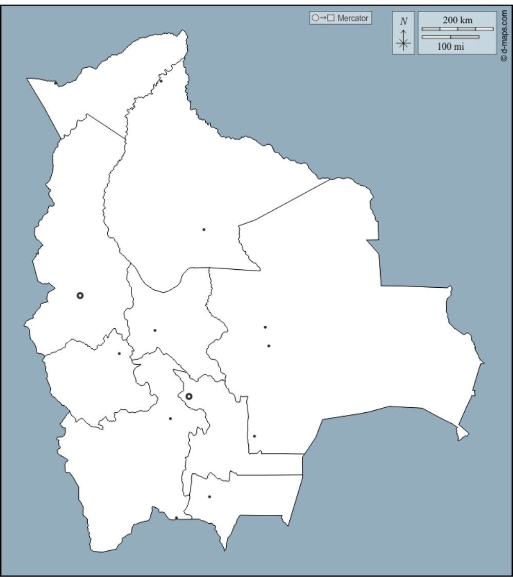 Blank Map of Bolivia