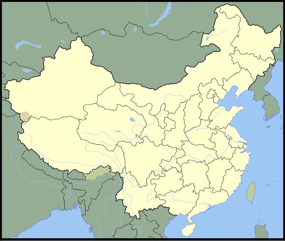 Blank Map of China