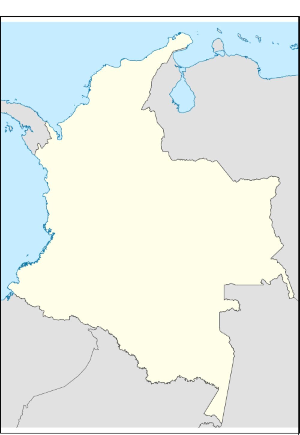 Blank Map of Colombia