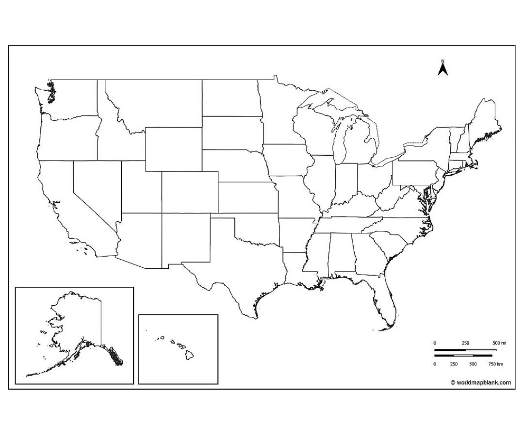 Blank Map of the USA