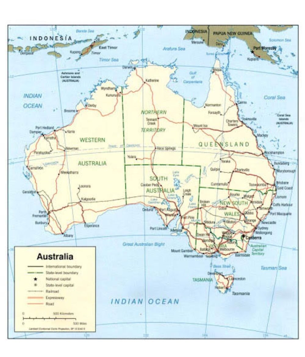 Labeled Map of Australia