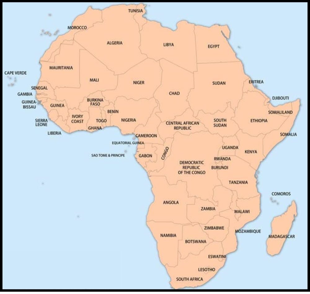 Labeled Map of Africa