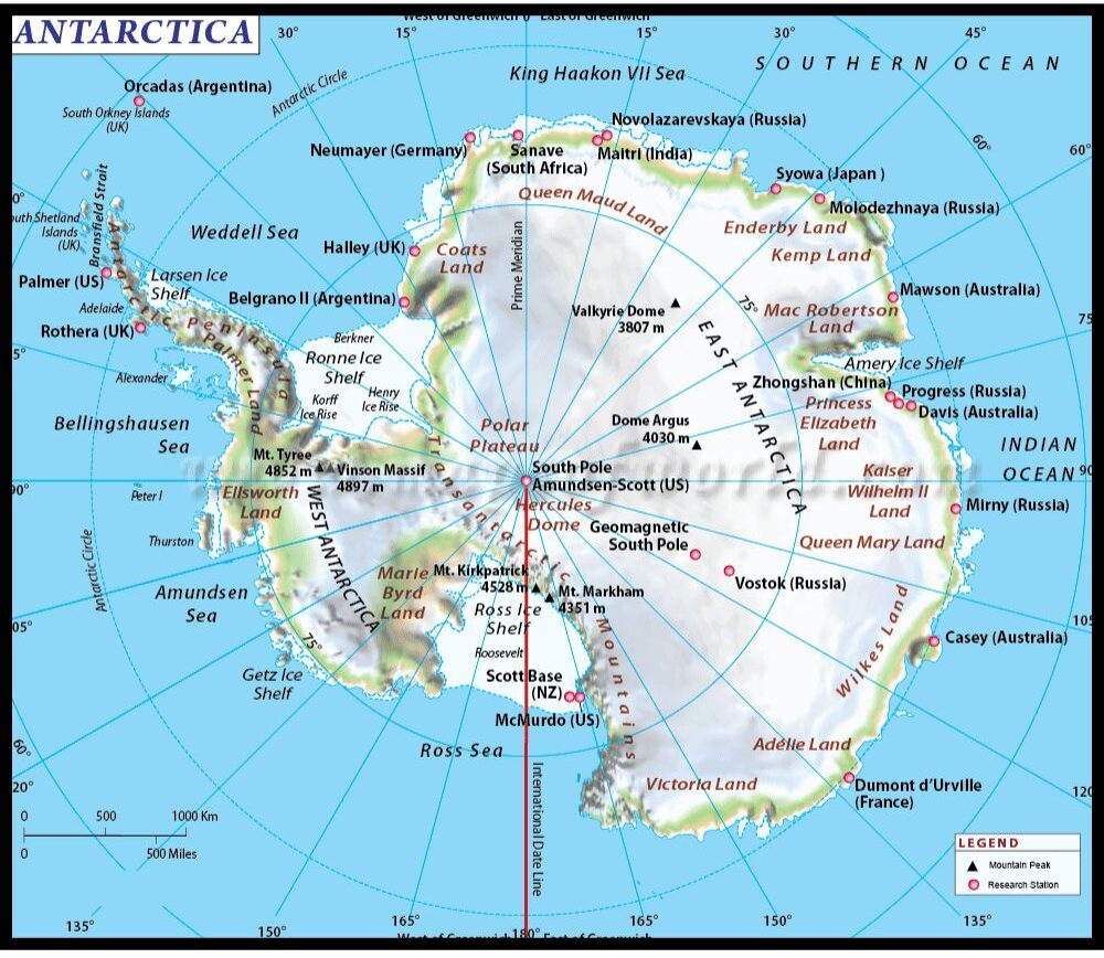 Labeled Map of Antarctica