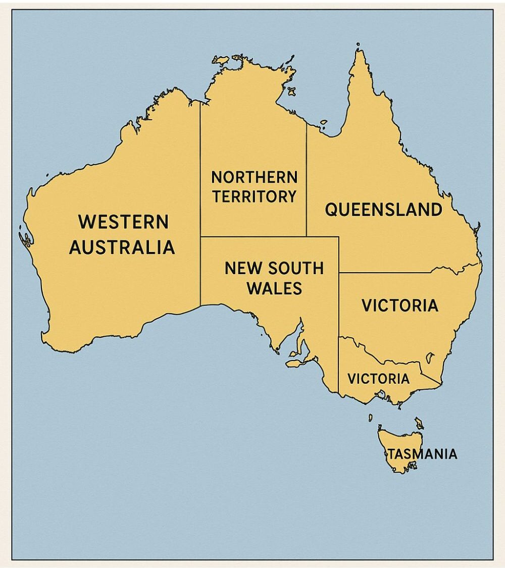 Labeled Map of Australia