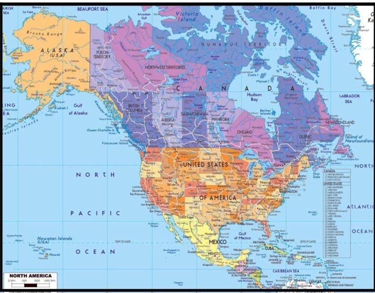 Labeled Map of North America | Country Borders