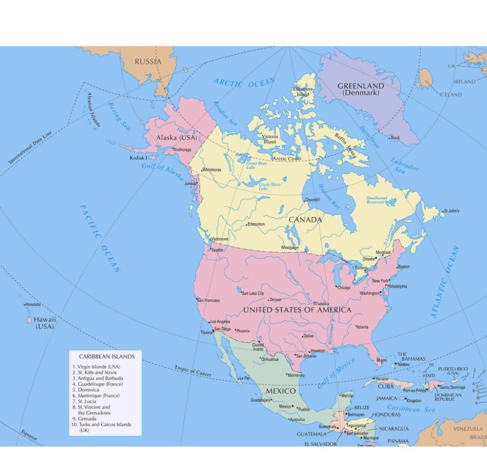 Political Map of North America