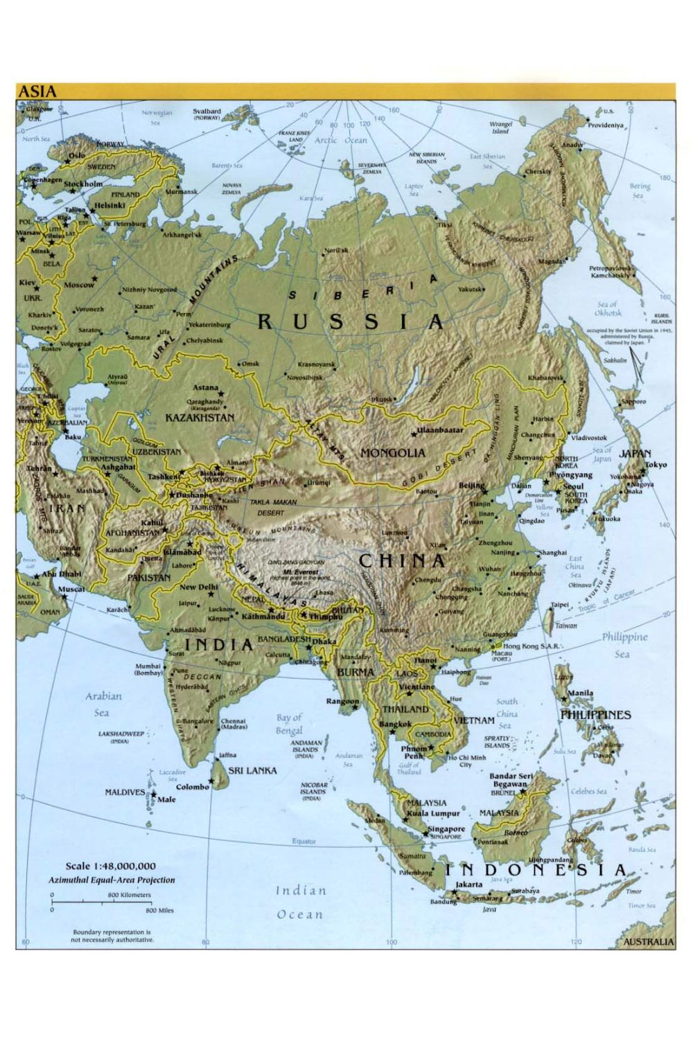 Asia Physical Map