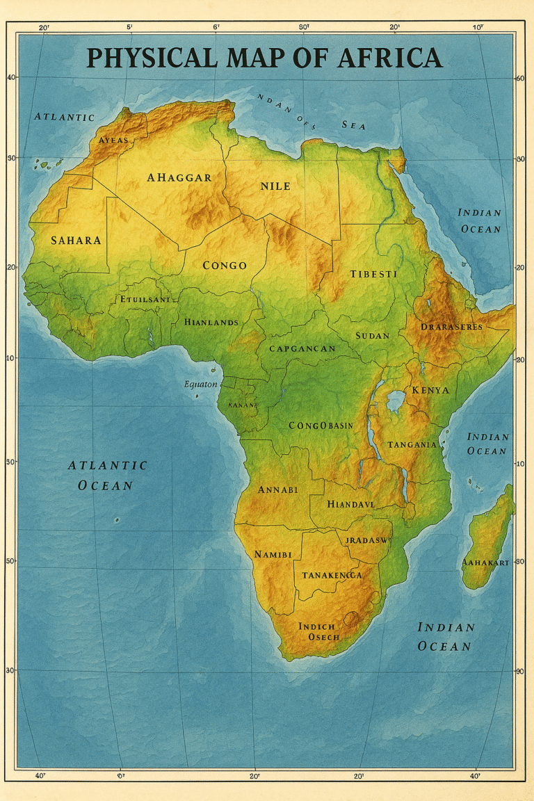 Physical Africa Map | Landforms & Terrain