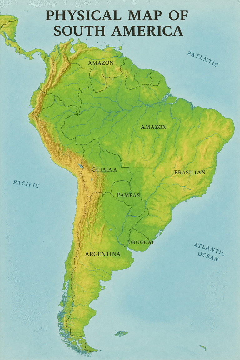 Physical Map Of South America Landform Features