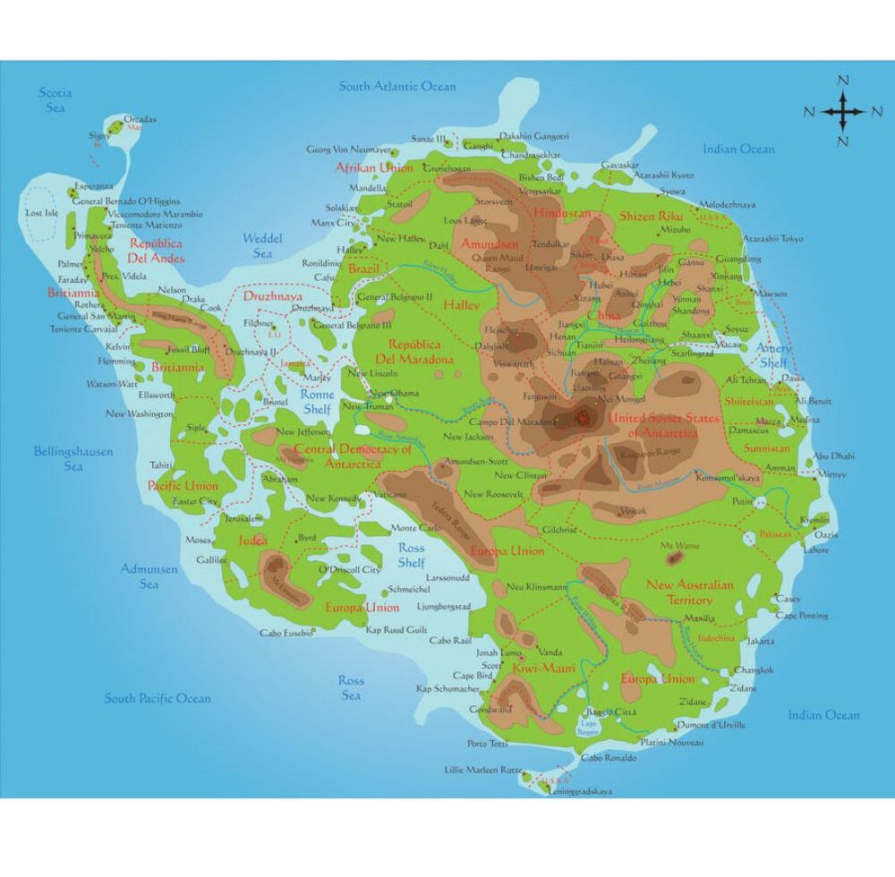 Physical Map of Antarctica