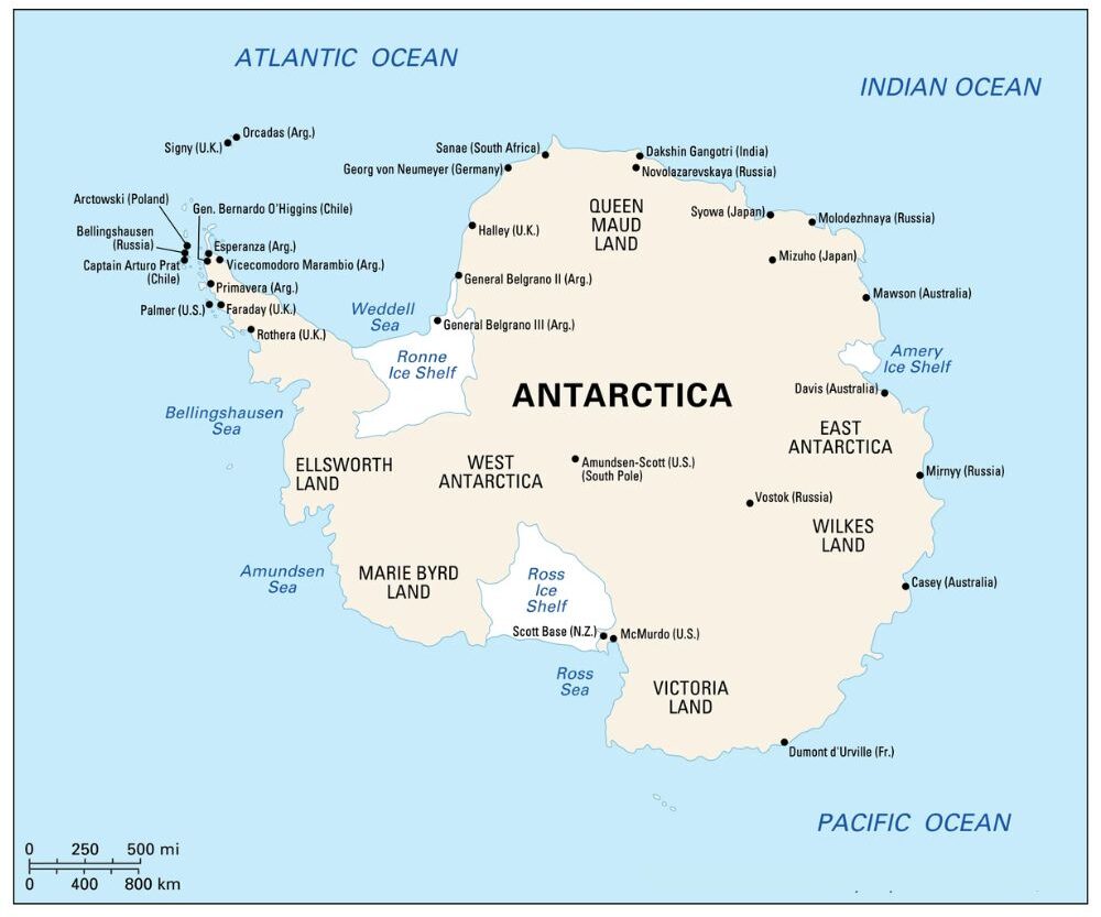 Political Map of Antarctica