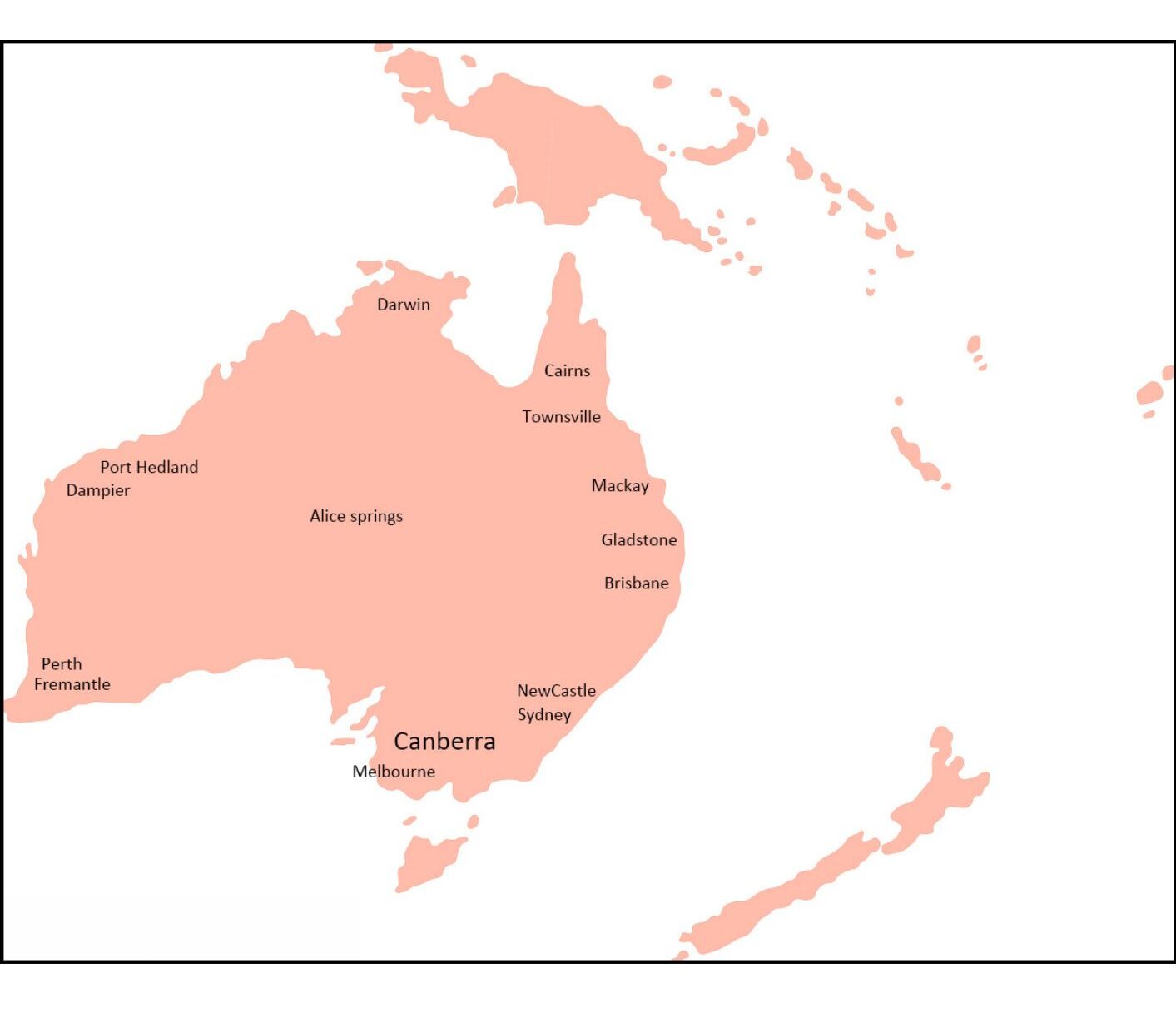 Political Map of Australia (Oceania)