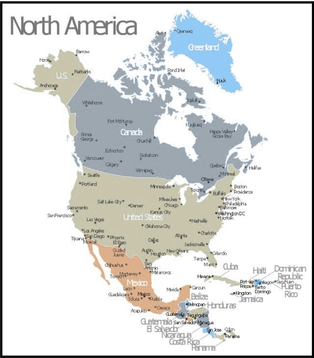 Political Map of North America